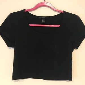 Plain black crop top
